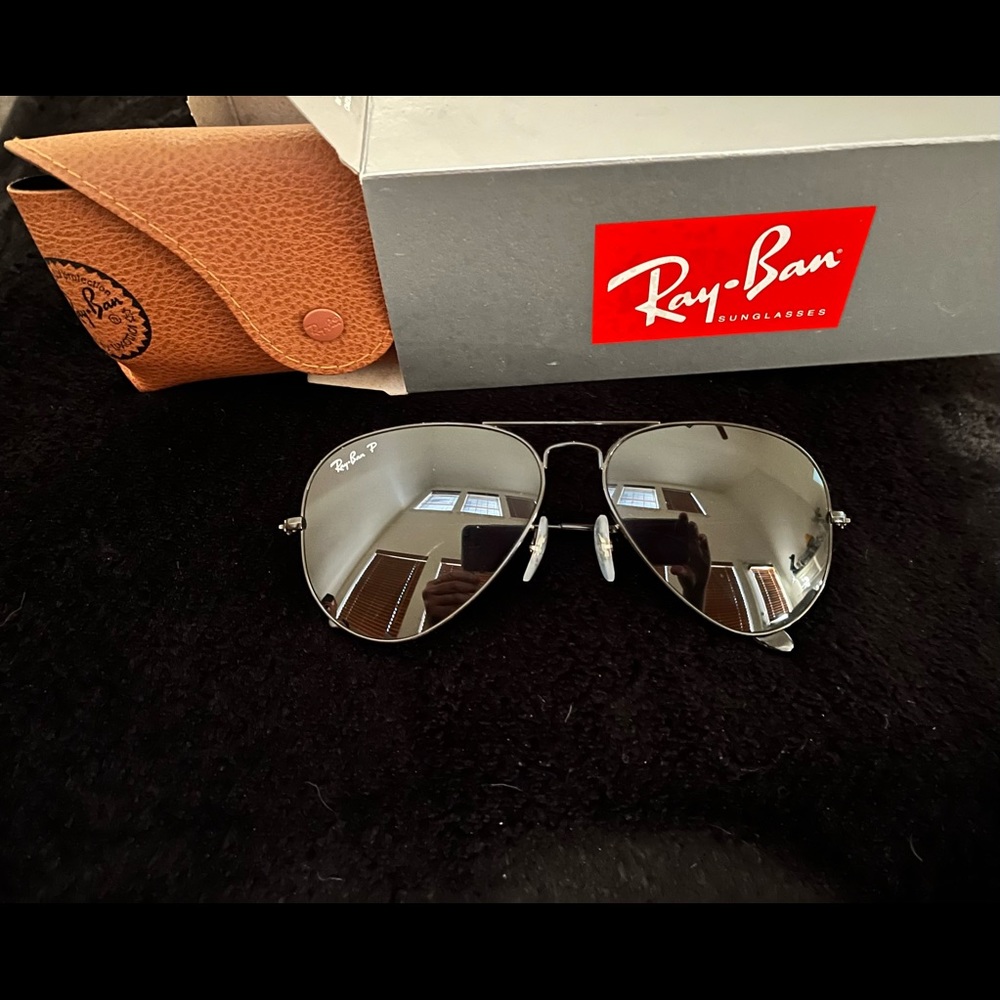 WomensAll Black Rayban Aviators